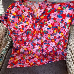 Floral Red Women's Top